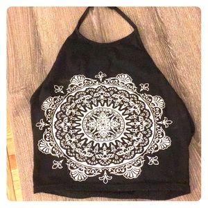 Cotton halter top with design